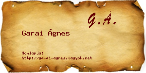 Garai Ágnes névjegykártya